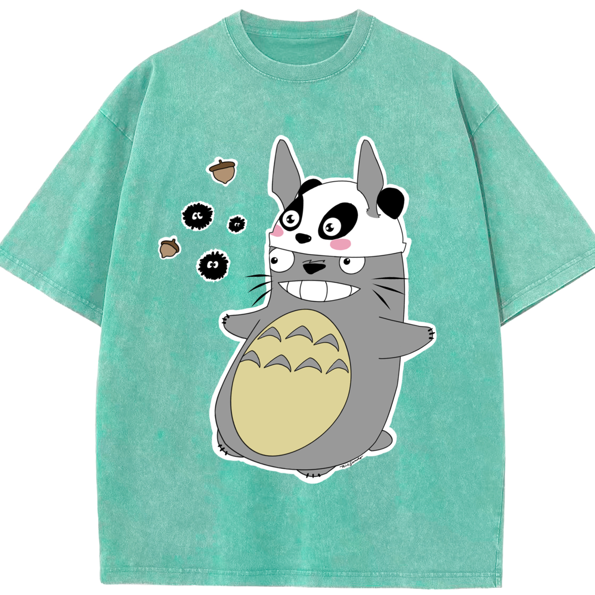 （画像用） となりのトトロ 草壁メイ 草壁サツキ My Neighbor Totoro Satsuki Kusakabe Mei Kusakabe 綿100% ヴィンテージ風 半袖Tシャツ（フロントプリント）